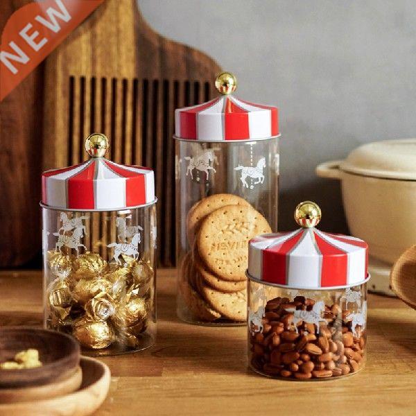 Circus Carousel Glass Sealed Can Christmas Storage Snacks