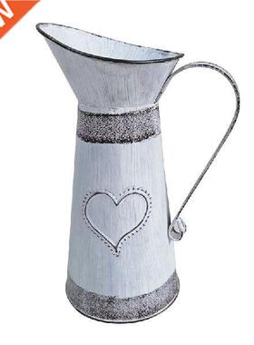 American Country Style Vintage Metal Iron Vase Wall Fence