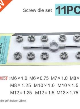 11pcs Alloy Wire Taper Die Hand Tap Wrench Die Scaffold Tap
