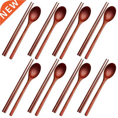 16Pcs Long Handle Wooden Spoon And Chopsticks Set Flatware