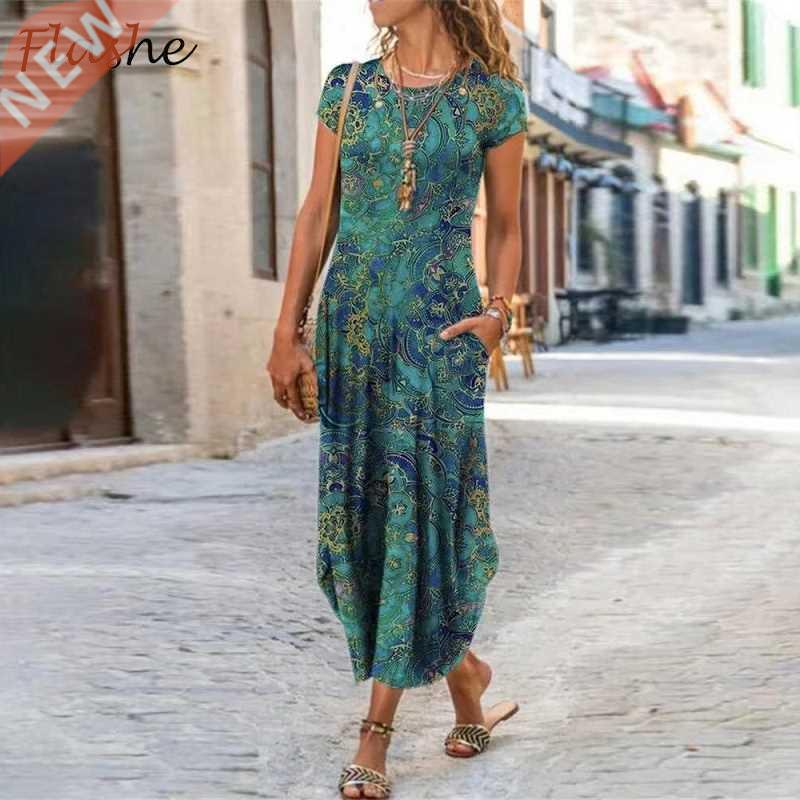 Plus Size Dress women 4XL ladies big 2022 Loose Large Boho