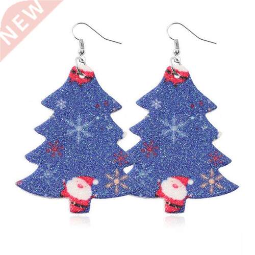 1Pair Christmas Earring Tree Stud PU Earrings Fashion Orname