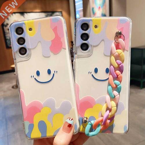 Cartoon Smiley Bracelet Case For Samsung A52 A72 A42 A32 A22