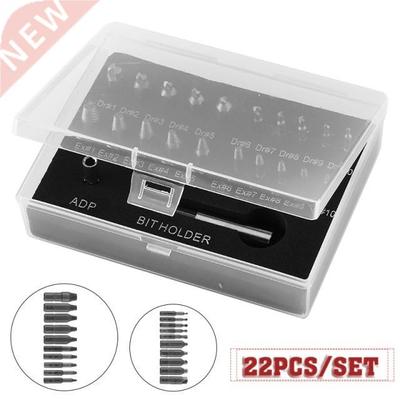 22Pcs Damaged Screw Extractor Set Broken Bolt Remover Tool E