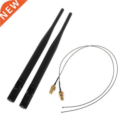 2x 6dBi M.2 IPEX MHF4 U.fl Cable to RP-SMA Wifi Antenna Sign