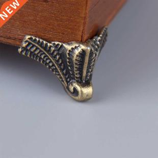 4PCS Antique Corner Protector Bronze Jewelry Chest Box Woode
