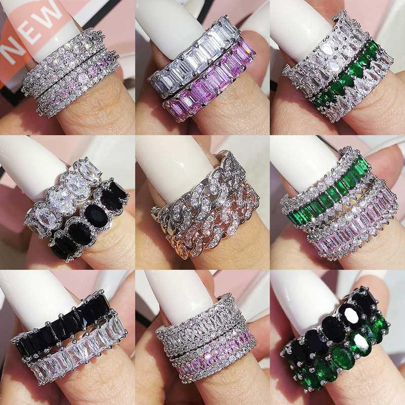 2pcs Per Set Luxury Pack Pink Black Green 925 Sterling Silve