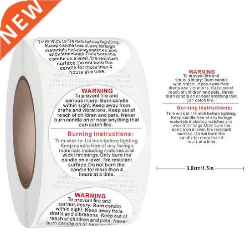 500pcs/roll laser Warning Candle Label Waterproof Candle