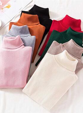 2022 Autumn Winter Vintage Turtleneck Knitted Woman Sweater