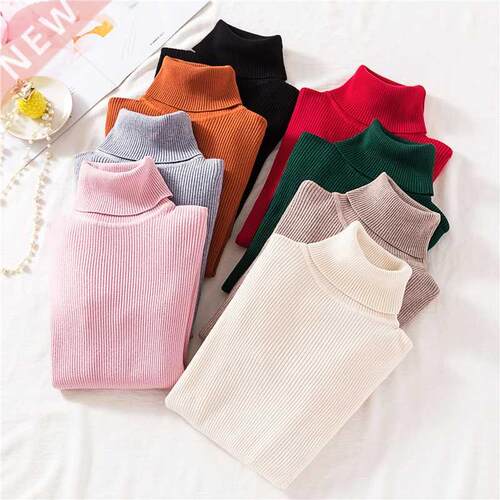 2022 Autumn Winter Vintage Turtleneck Knitted Woman Sweater