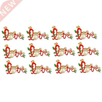 12 Pcs Love Napkin Rings Rhinestones Love Napkin Holders for
