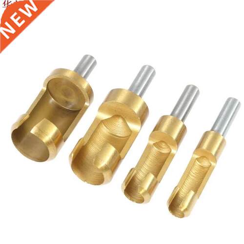 4pcs 6/10/13/16mm Round Shank Titanium Coated Tenon Plug Cut