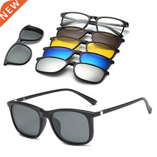 6 In 1 Custom Men Women Polarized Optical Magnetic Sunglasse
