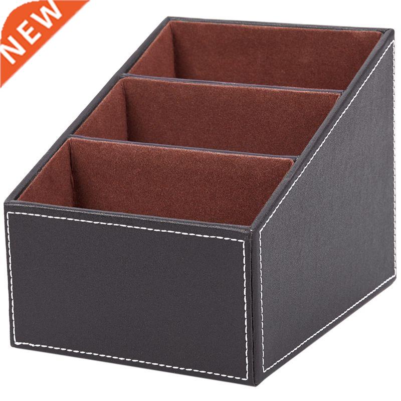 1pcs Leather Remote control CD organizer phone desktop Stora