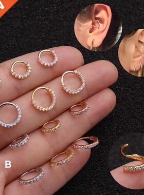 1PC 6mm/8mm/10mm CZ Helix Cartilage Hoop Earring Nose Ring S
