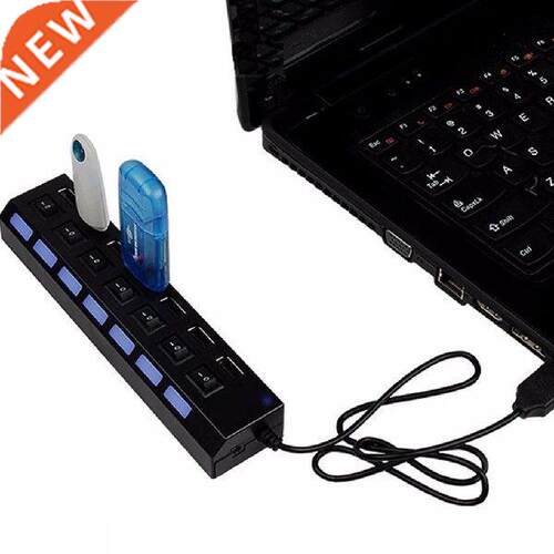 USB Hub 7 Ports USB 1.1 Hub Splitter With ON/OFF Switch