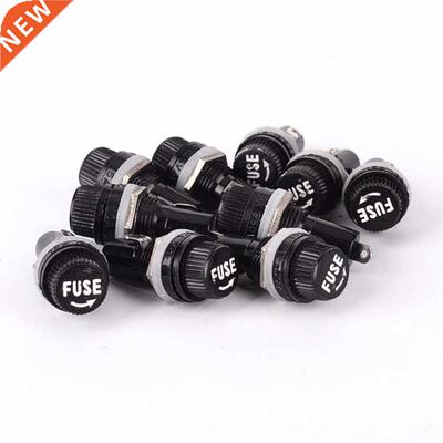 10pcs 250V 10A Panel Mount Screw Cap Fuse Holder Case 5x20mm