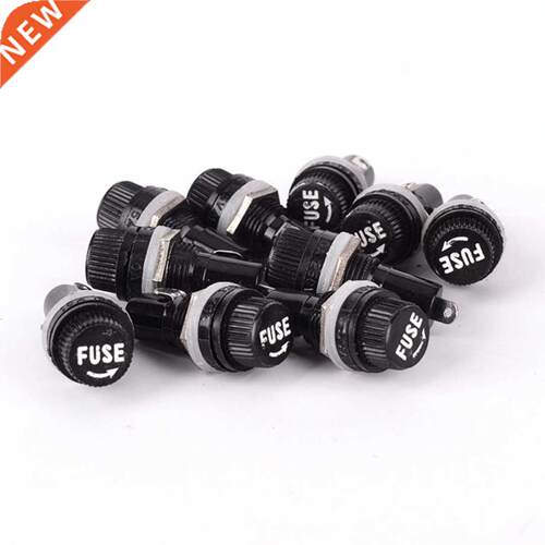 10pcs 250V 10A Panel Mount Screw Cap Fuse Holder Case 5x20mm