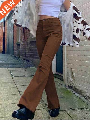 Women's jeans woman high waist brown Pants Jeans Wom