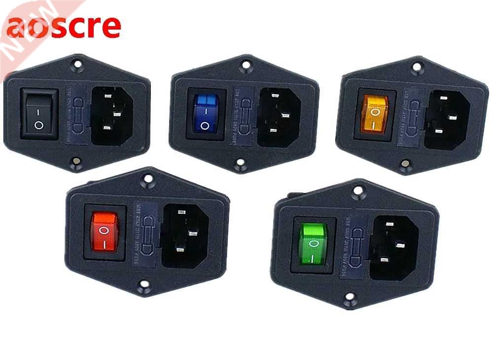 1pcs Hot 10A 250V Inlet Module Plug Fuse Switch Male Power S