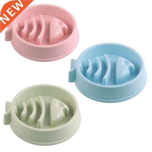 Pet Slow Eating Feeder Fish Shape Dog Bowl Bloat Stop