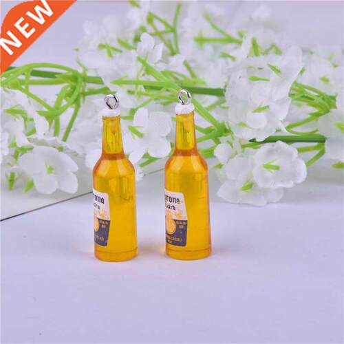 10pcs/pack Beer Bottle Resin Earring Charms for Rarring Key