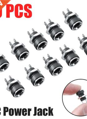 10Pcs DC Power Jack Socket Female Panel Mount Connector High