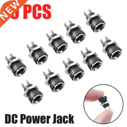 10Pcs DC Power Jack Socket Female Panel Mount Connector High