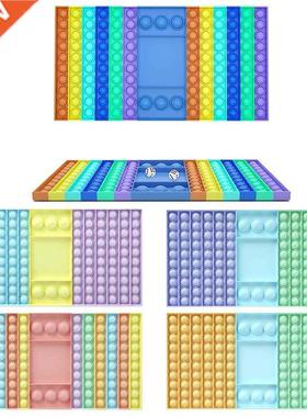 32cm PopIt Game Fidget Toy Rainbow Chess Board Push Bubble P