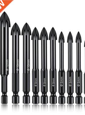 12 Pieces Glass Concrete Drill Bit Set Masonry Drill Bits,Tu