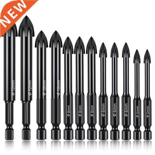 12 Pieces Glass Concrete Drill Bit Set Masonry Drill Bits,Tu