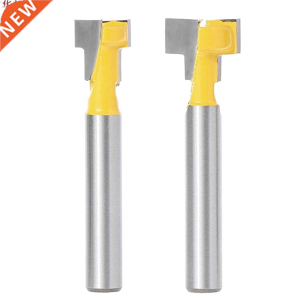 2 Pcs 1/4'' Shank Yellow T-Slot Cutter Router Bit Set 适用于