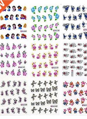 50 Mixed Styles 3D Waterproof Polish Flower Floral  Nail