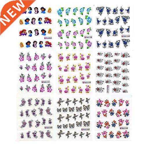 50 Mixed Styles 3D Waterproof Polish Flower Floral  Nail