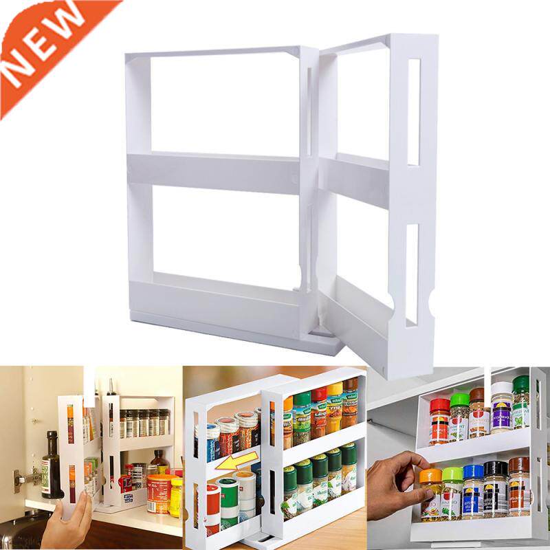 NEW Delcate Spce Rack Double Storage Food Rack Rotatng
