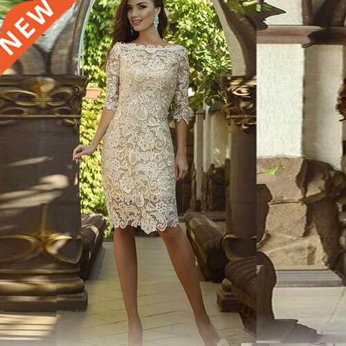 Lace elegant half sleeves mermaid vestidos de fiesta de noch