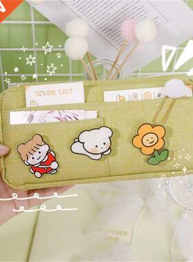 Premium Canvas Pencil Case Large Zippered Pocket Portable Ma