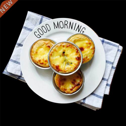 4pcs Stainless Steel Egg Tart Mold Reusable Cake Cups