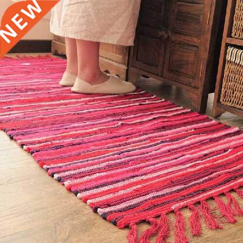 Nordic Style Cotton Linen Woven Carpet Living Room Carpet