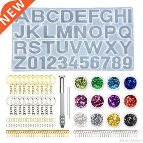 1 Set Crystal Epoxy Resin Mold Alphabet Letter Number Pendan