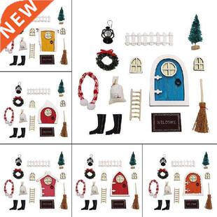 K1MF 14-Pack Miniatur Rumah Boneka Aksesoris Natal Mainan