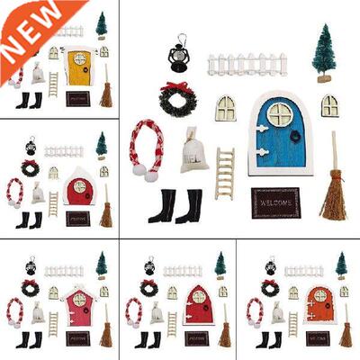 K1MF 14-Pack Miniatur Rumah Boneka Aksesoris Natal Mainan