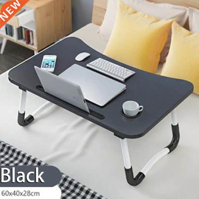 Wooden Foldable Computer Desk Folding Laptop Stand Holder Po