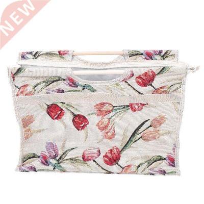 Knitting Bag Yarn Organizer Hole Tote Storage Bags Cotton