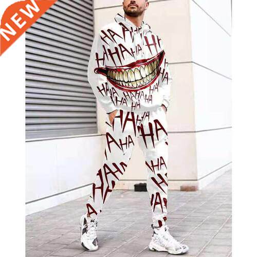 Two Pieces Sets Men's Tracksuit Hoodies+Sweatpants M