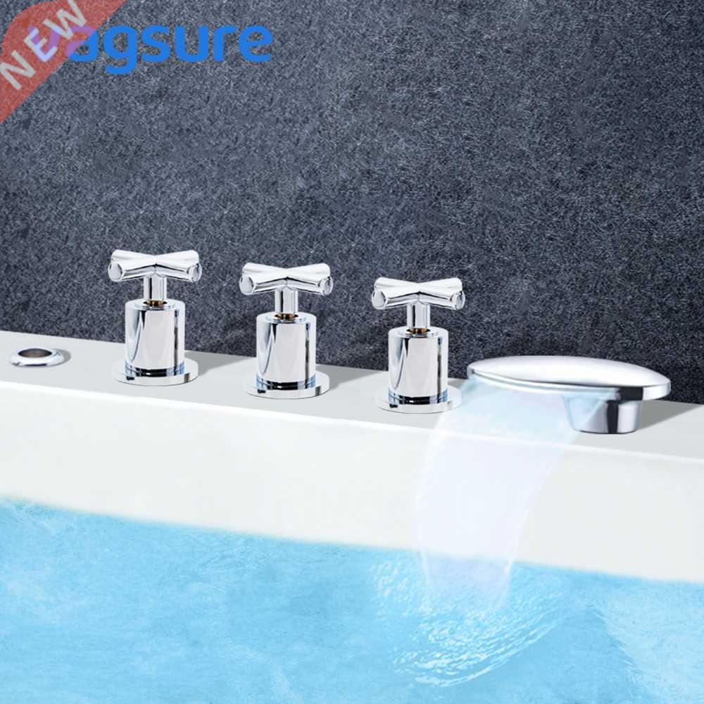1set Brass Waterfall bath mixer Cold and Hot Chromed Massa
