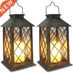 2Pcs Solar Lantern,Outdoor Garden Hanging Lantern LED