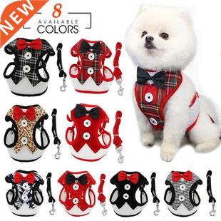 Elegant Bow Dog Collars Necktie Traction Rope Adjustable Pet