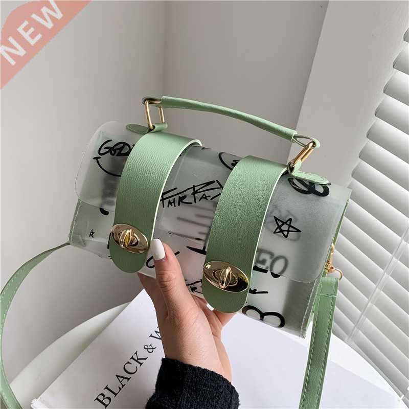 2022 New Women Shoulder Bag PVC Transparent Graffiti Messeng