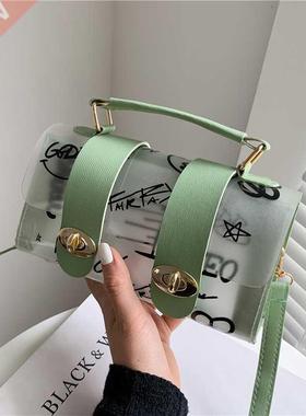 2022 New Women Shoulder Bag PVC Transparent Graffiti Messeng